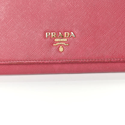 Prada Saffiano Metal Oro Chain Wallet Peonia 15 of 18