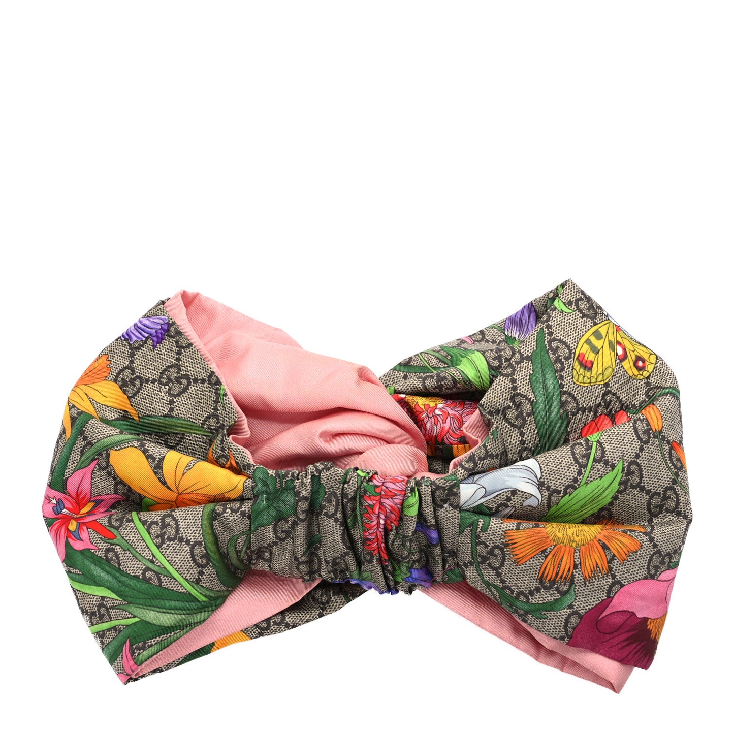 Silk Monogram Flora Print Headband M Pink