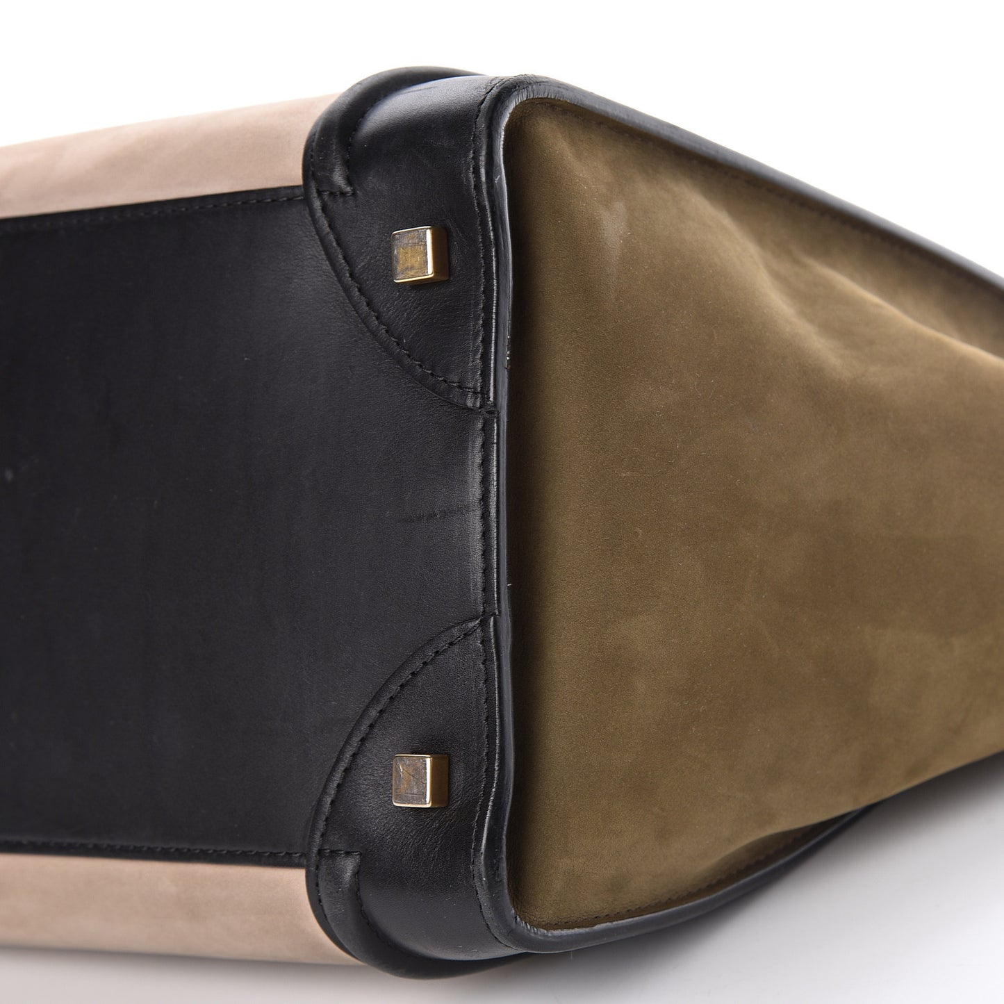 Nubuck Smooth Calfskin Mini Tri-Color Luggage Olive