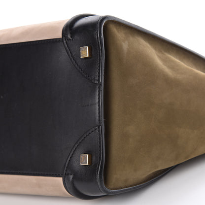 Celine Nubuck Smooth Calfskin Mini Tri-Color Luggage Olive 10 of 23