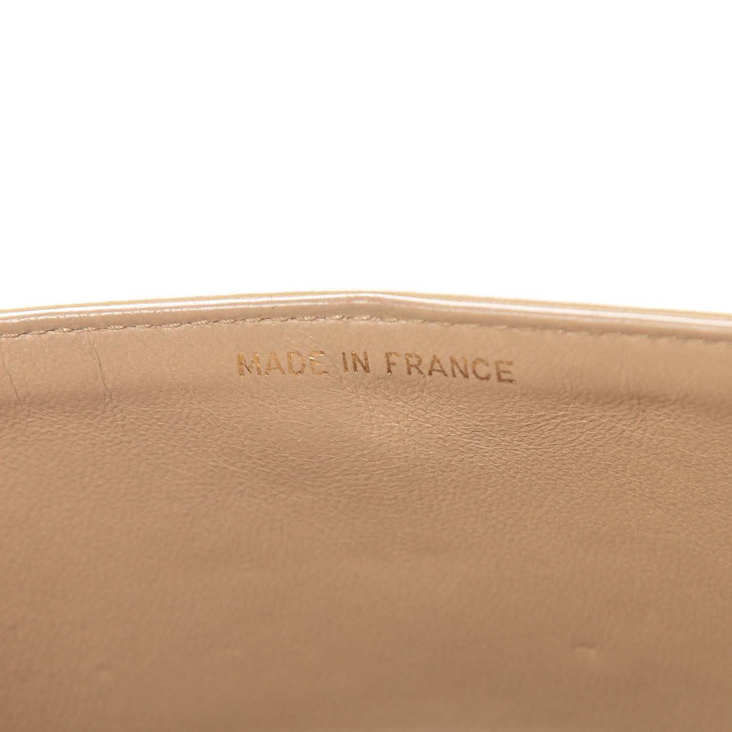 Lambskin Quilted Medium Double Flap Beige