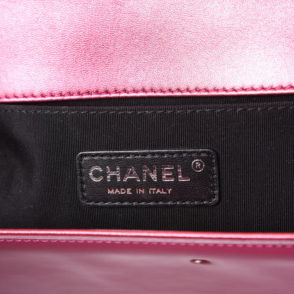 Chanel Metallic Patent Calfskin Quilted Medium Boy Flap Pink 7 of 9