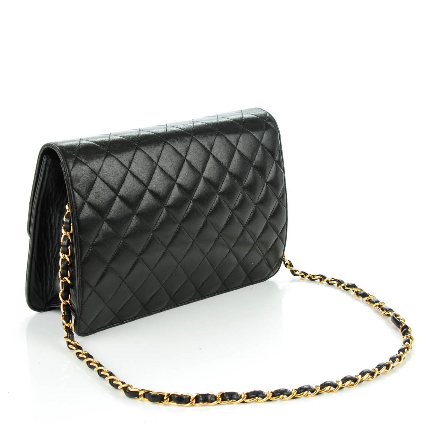 Lambskin Quilted Small Single Flap Black