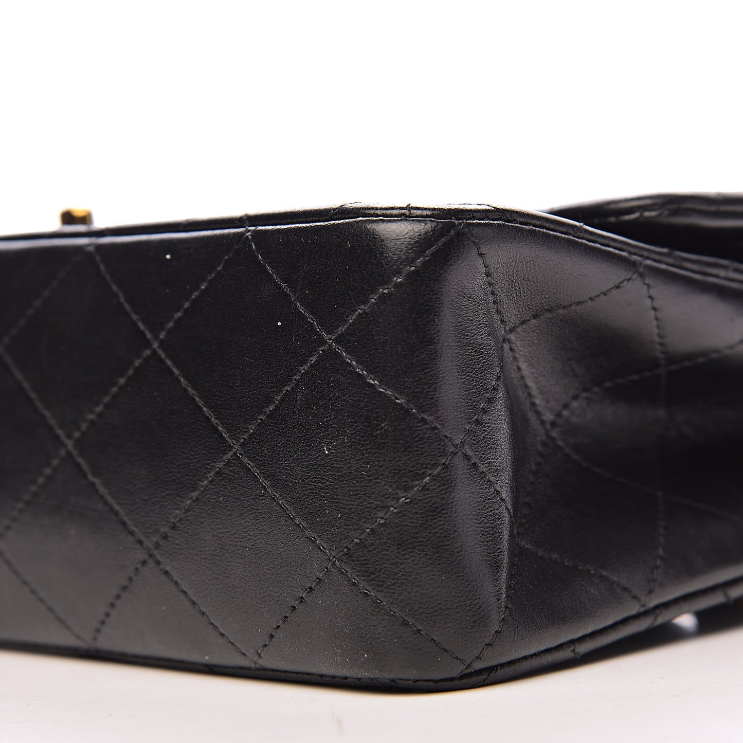 Lambskin Quilted Medium Double Flap Black