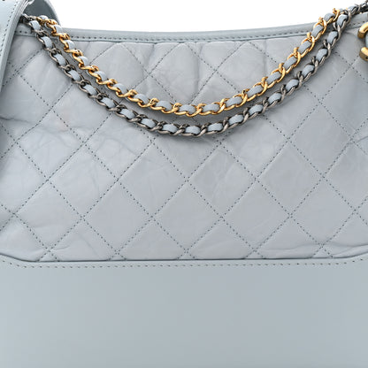Chanel Aged Calfskin Quilted Medium Gabrielle Hobo Light Blue 8 of 10