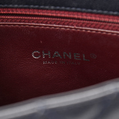 Chanel Caviar Lizard Embossed Quilted Small Coco Handle Flap Dark Blue 6 of 12