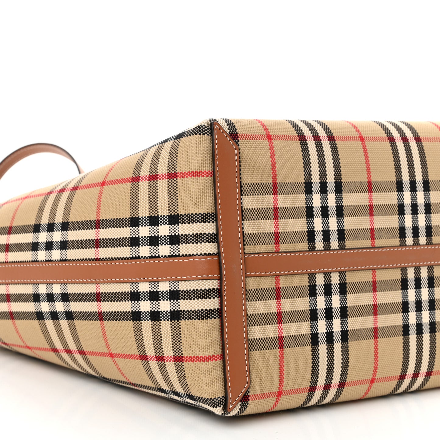 Cotton Vintage Check Medium London Tote Bag Briar Brown Black