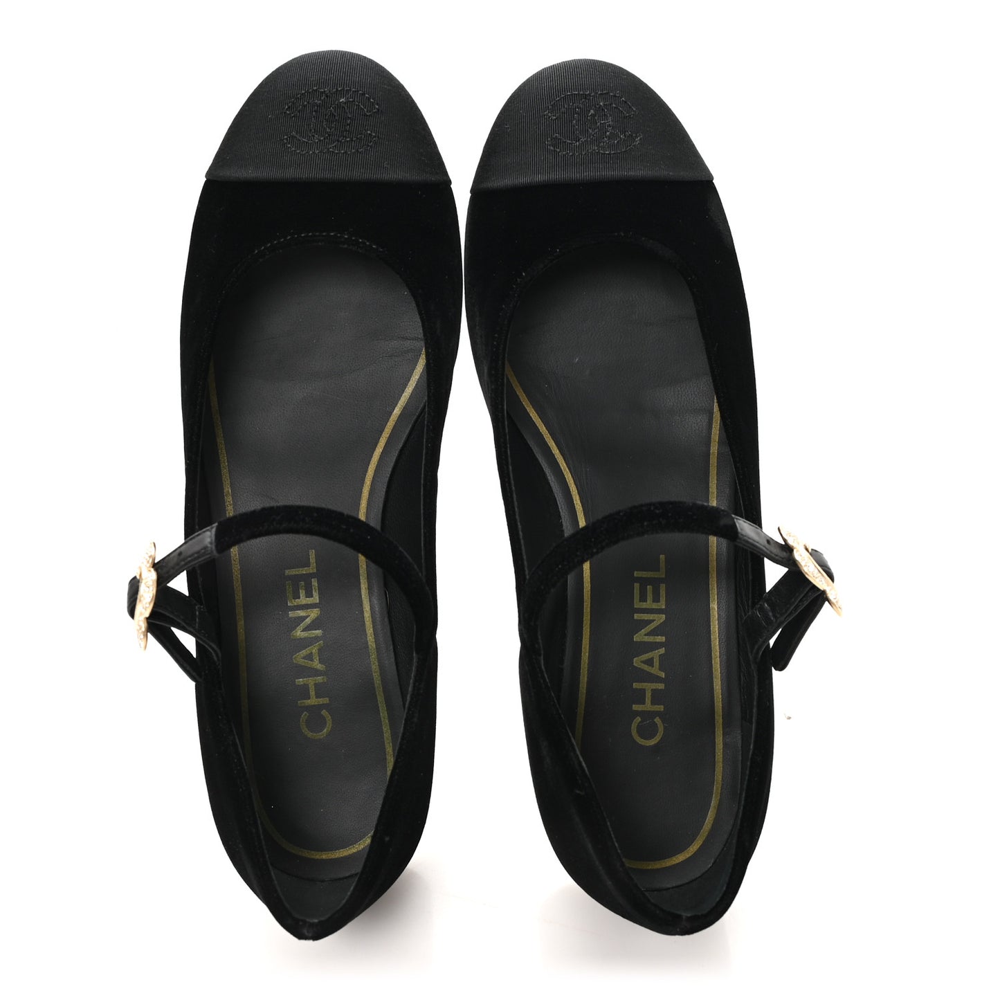 Velvet Grosgrain Mary Jane Flats 37 Black