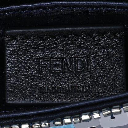 Fendi Sequin Paillettes Shiny Nappa Sex and the City Nano Maxi Buckle Baguette Charm Midnight 7 of 13