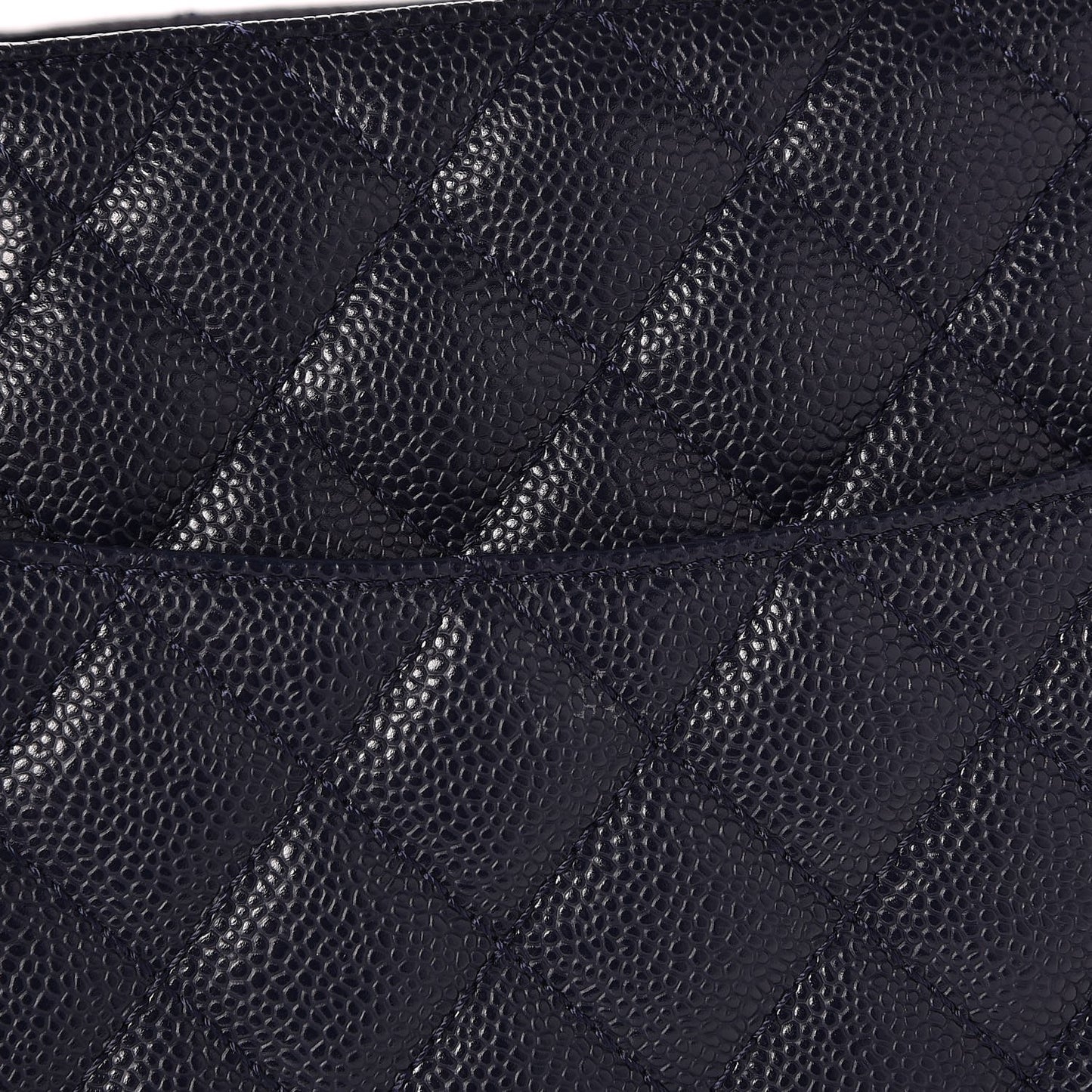 Caviar Quilted Grand Shopping Tote GST Dark Navy Blue