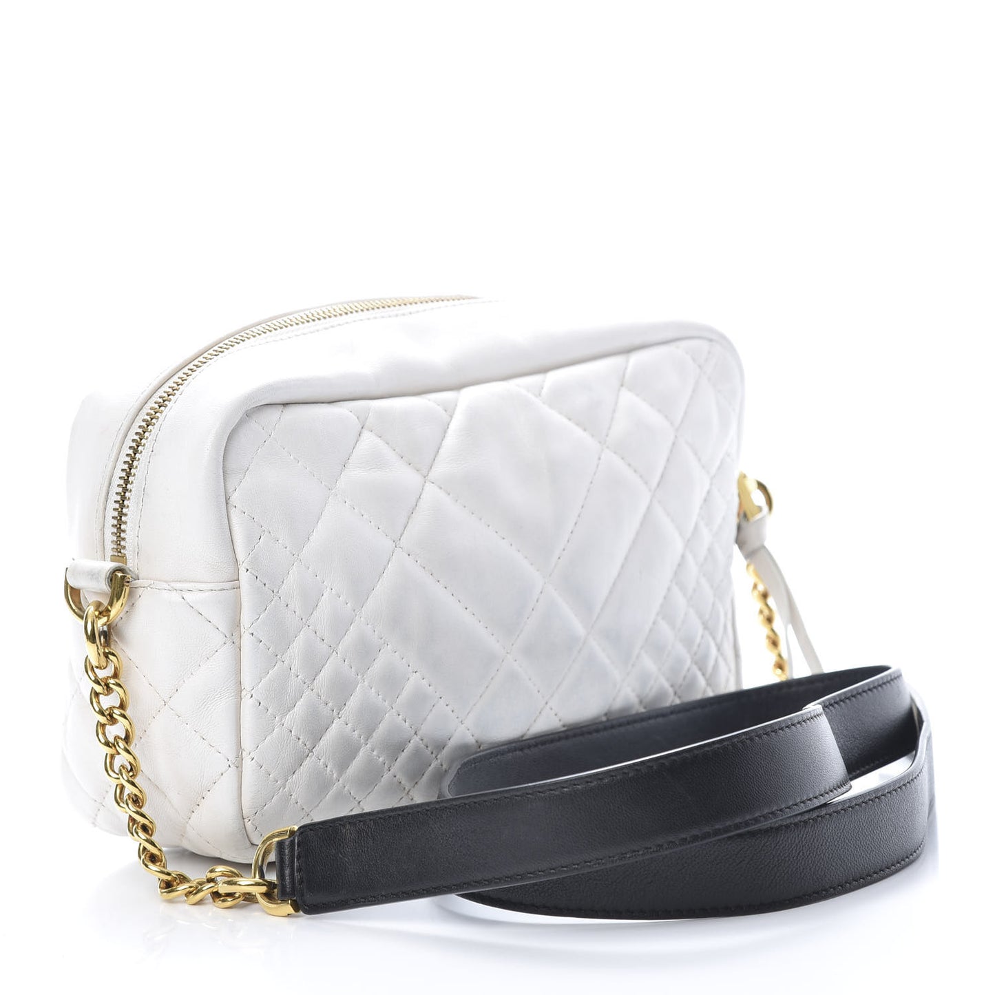 Nappa Quilted Medusa Tribute Camera Bag White