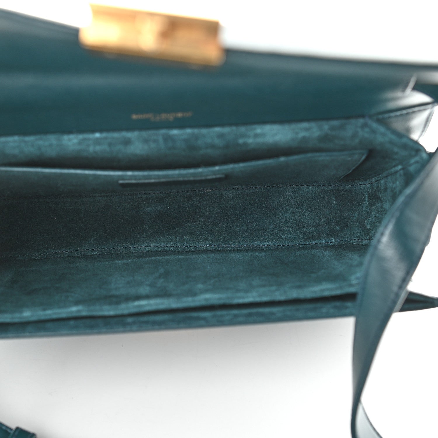 Saint Laurent Smooth Calfskin Suede Medium Bellechasse Dark Turquoise 5 of 8