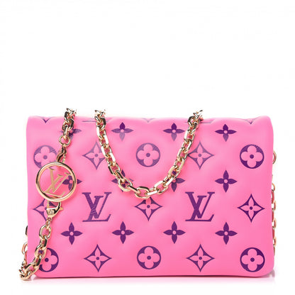 Louis Vuitton Lambskin Embossed Monogram Vuittamins Pochette Coussin Rose Violet 1 of 9
