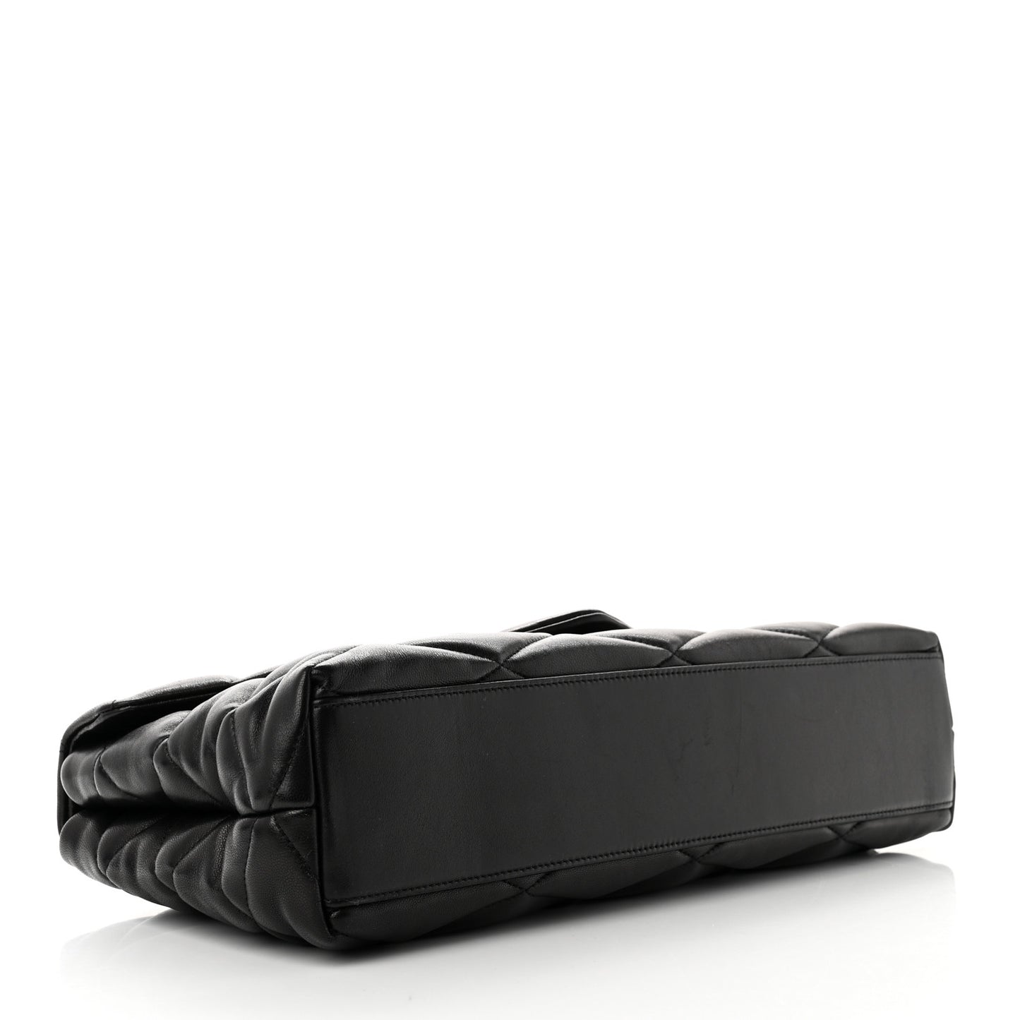 Lambskin Quilted Sade Puffer Envelope Clutch Black