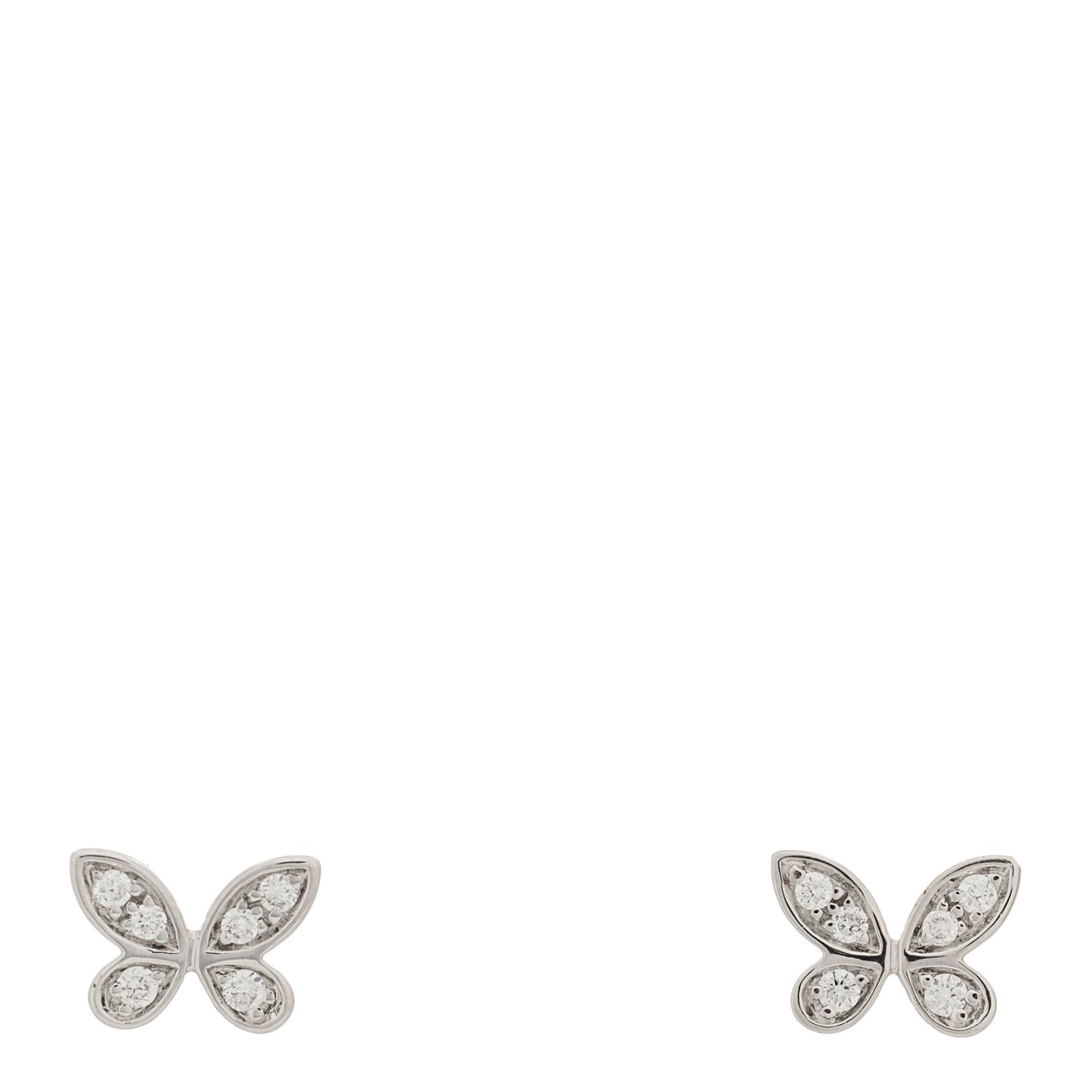 18K White Gold Diamond Petite Pave Butterfly Earrings