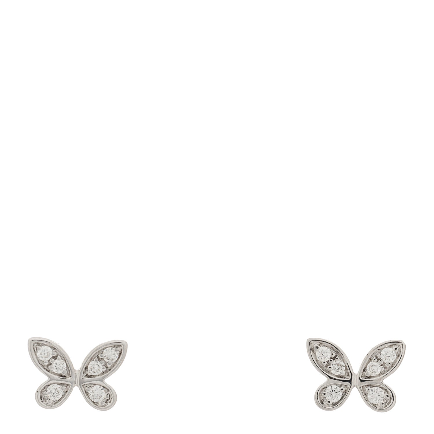 Graff 18K White Gold Diamond Petite Pave Butterfly Earrings 1 of 4