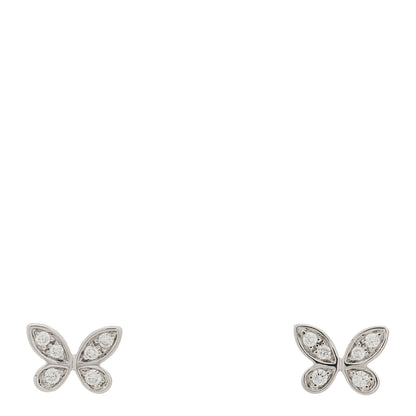 Graff 18K White Gold Diamond Petite Pave Butterfly Earrings 1 of 4