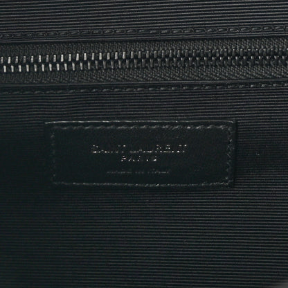 Saint Laurent Grain De Poudre Textured Mixed Matelasse Large Triquilt Monogram Monochrome Satchel Black 6 of 9