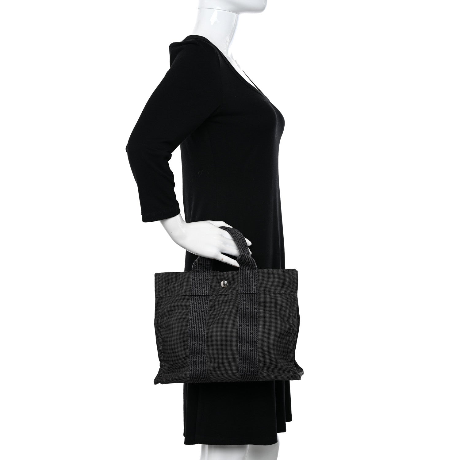 Hermes Canvas Tout Fourre PM Grey 2 of 11