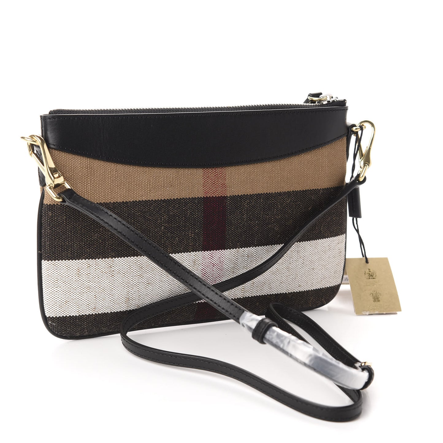 Mega Check Peyton Crossbody Clutch Bag Black