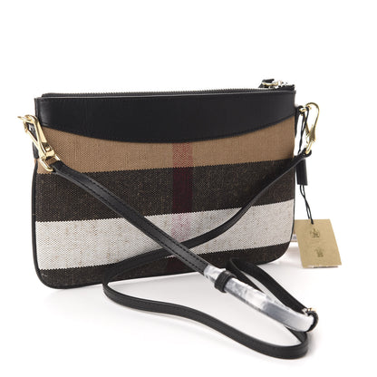 Burberry Mega Check Peyton Crossbody Clutch Bag Black 3 of 11