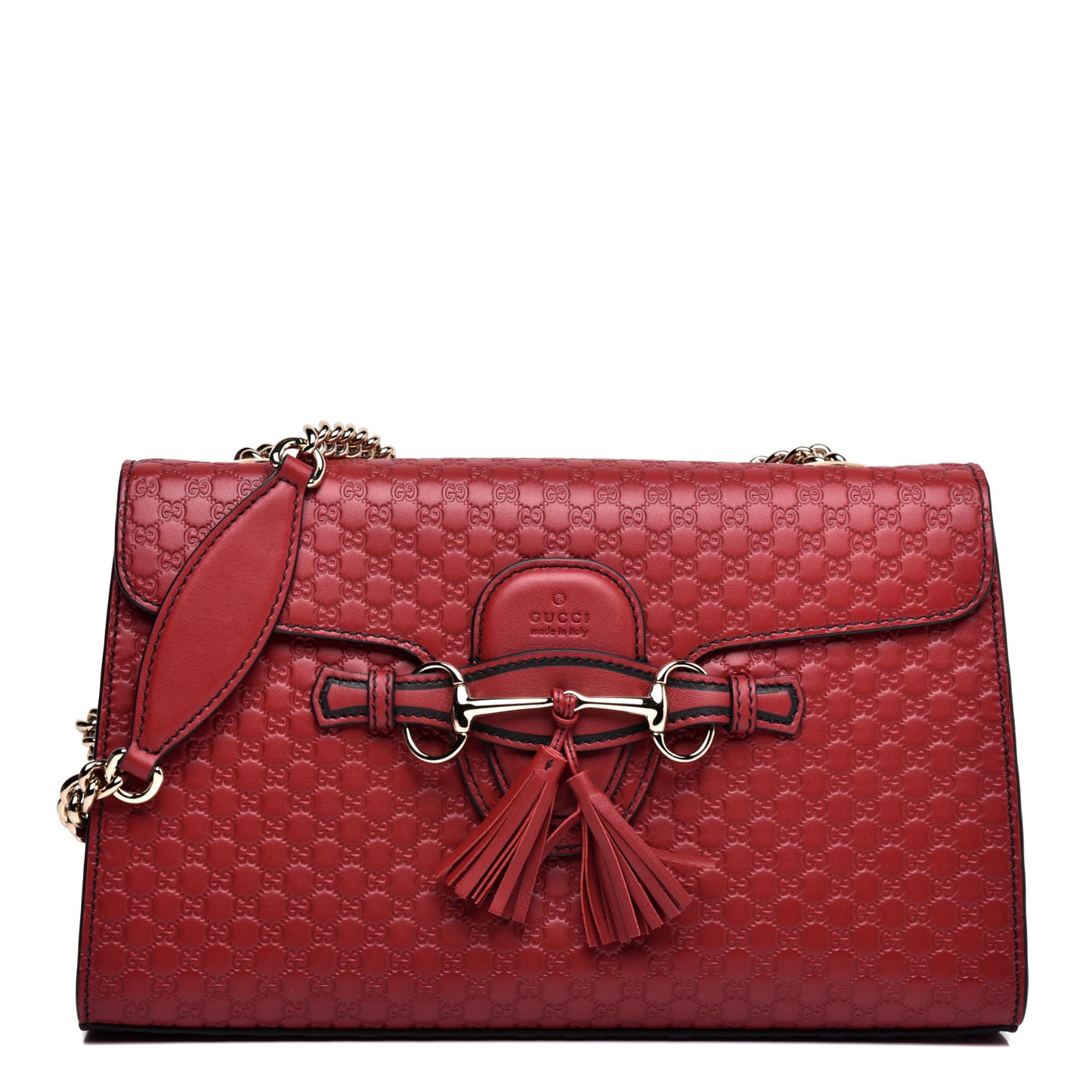 Microguccissima Medium Emily Chain Shoulder Bag Red