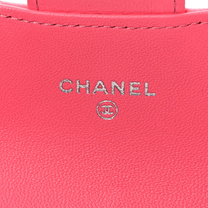 Chanel Lambskin Quilted Flap Card Holder Wallet Pink 7 of 12