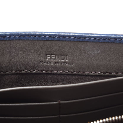 Fendi Vitello Century Bi-Color Peekaboo Continental Wallet Blue Carbone 7 of 11