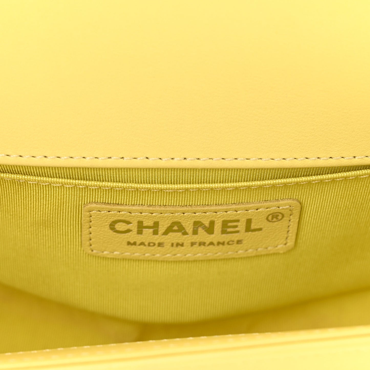Lambskin Quilted Small Boy Flap Yellow