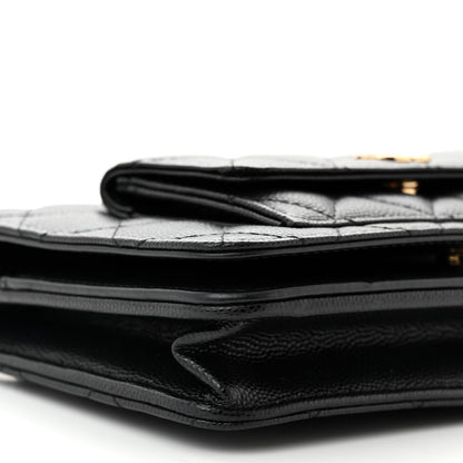 Chanel Caviar Quilted Pocket Clutch With Chain WOC Black 10 of 13