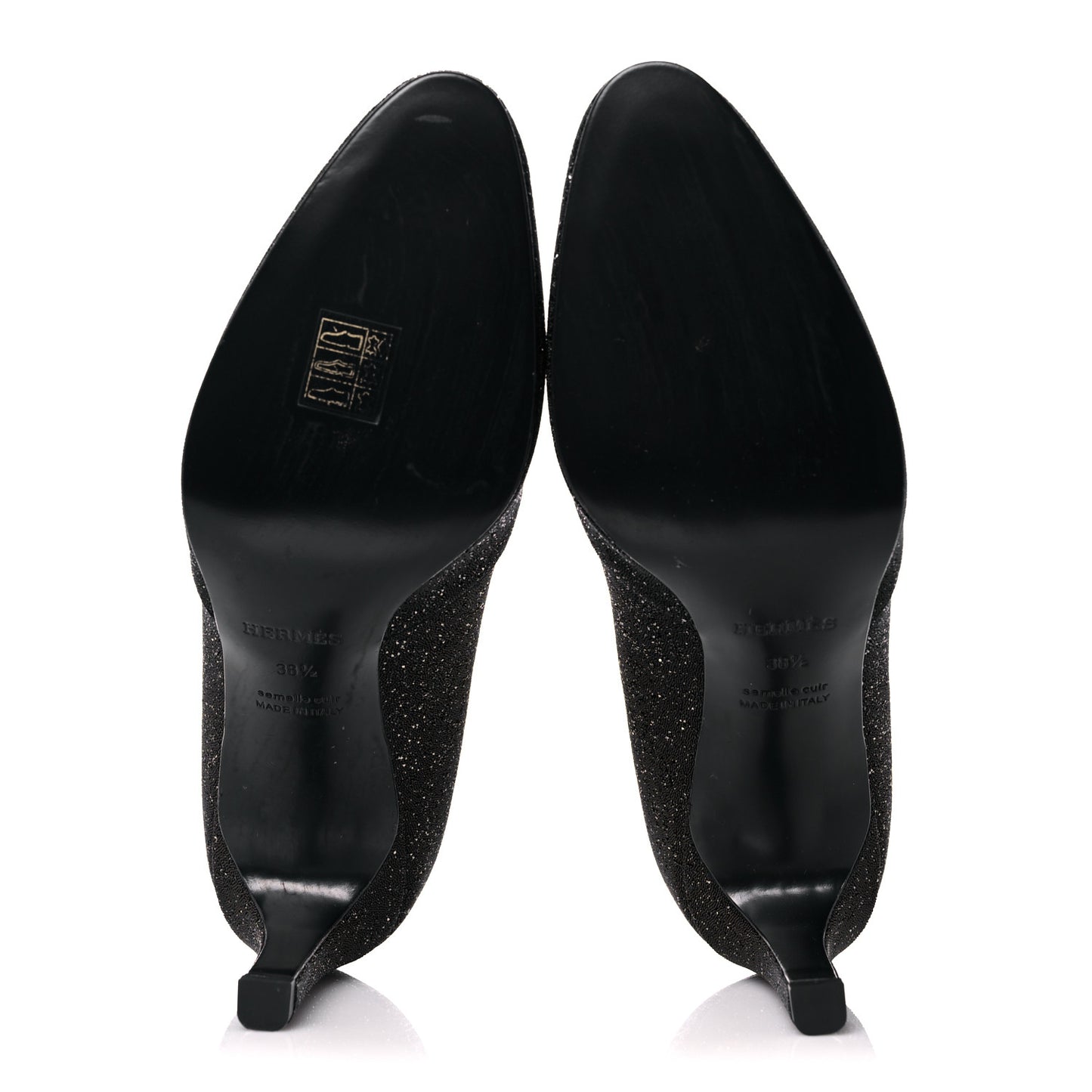 Suede Goatskin Crystal Powder Pumps 38.5 Black