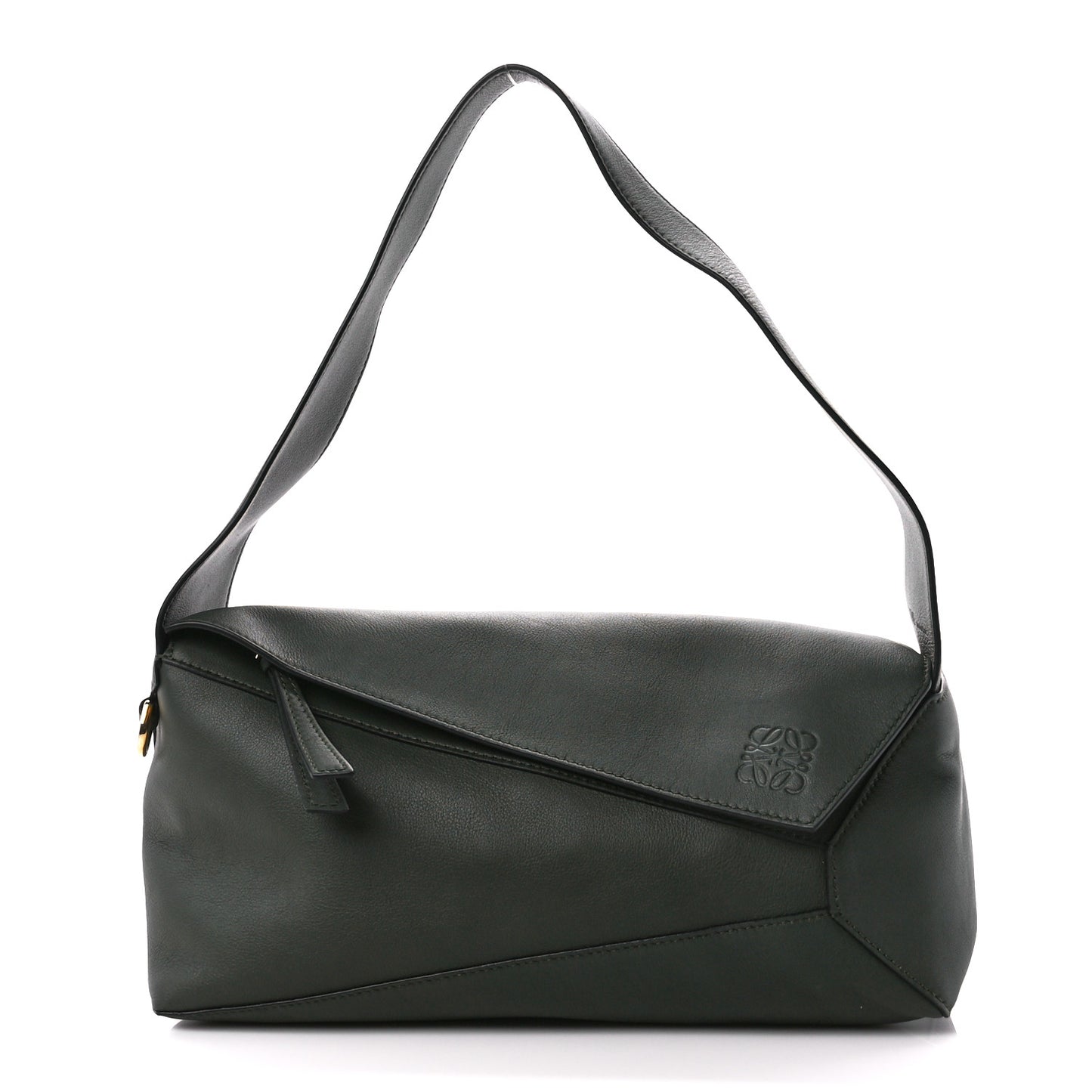 Calfskin Puzzle Hobo Army Green