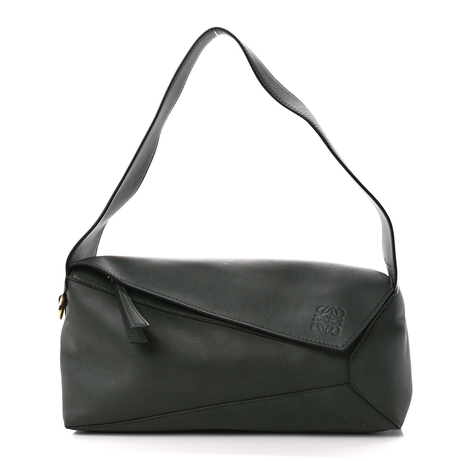 Loewe Calfskin Puzzle Hobo Army Green 1 of 10