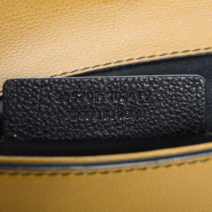 Saint Laurent Calfskin ChYc Bi-Color Clutch Saffron Black 7 of 7