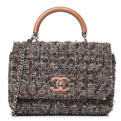 Chanel Tweed Wood Mini Coco Handle Flap Beige 1 of 7
