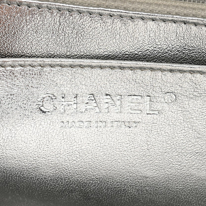 Chanel Metallic Lambskin Quilted Jumbo Single Flap Silver 6 of 11