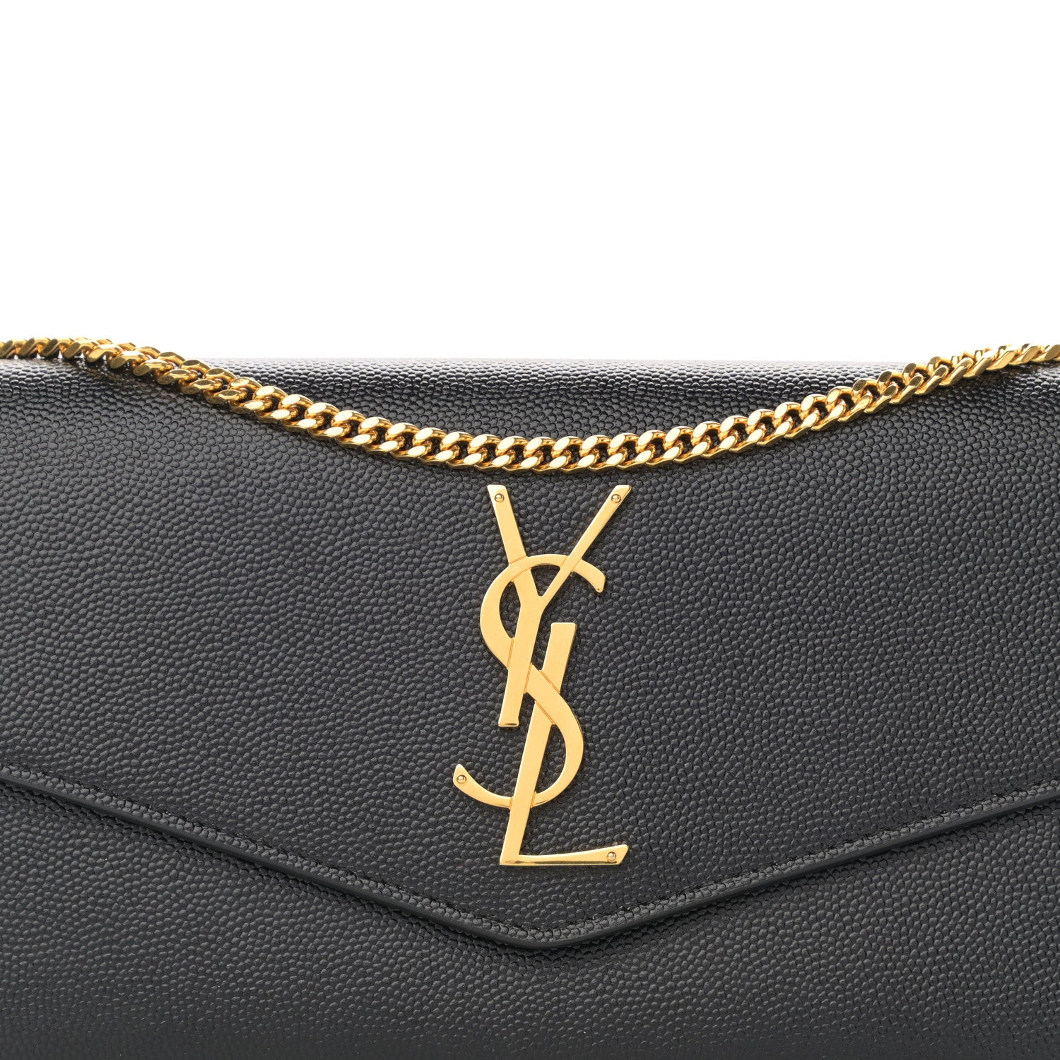 Saint Laurent Grain De Poudre Uptown Chain Wallet Black 11 of 14