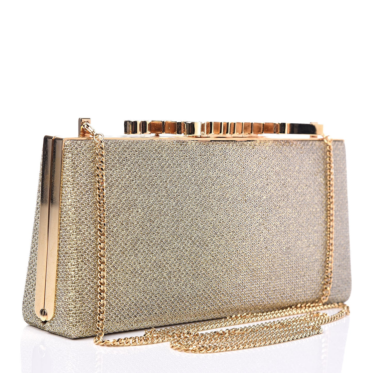 Glitter Celeste Logo Clutch Gold