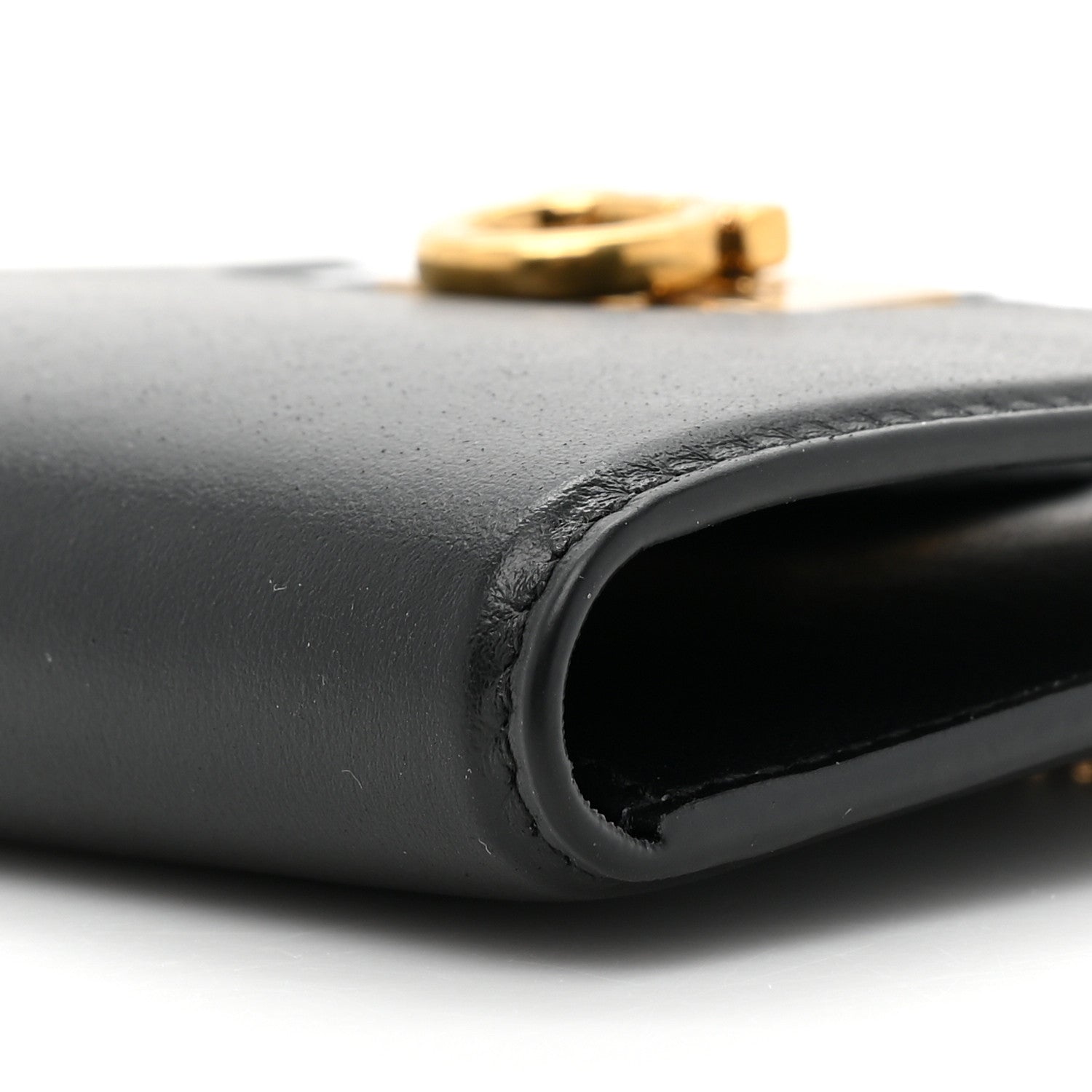 Salvatore Ferragamo Calfskin Gancini Chain Wallet Black 8 of 10