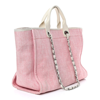 Chanel Canvas Medium Deauville Tote Pink 2 of 14