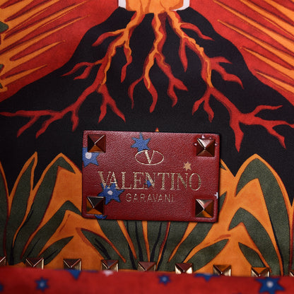 Valentino Garavani Canvas Enchanted Wonderland Medium Rockstud Reversible Tote Rosso 12 of 16