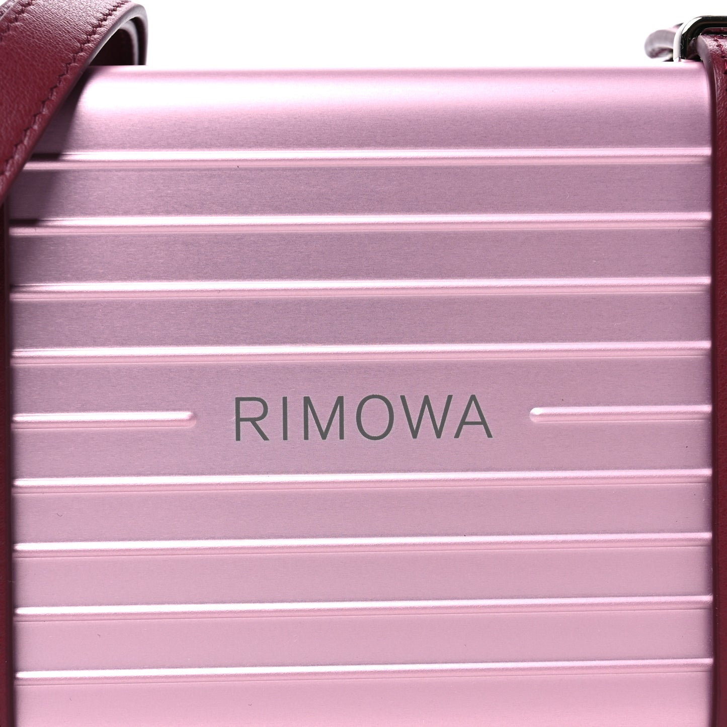 X RIMOWA Aluminum Personal Clutch On Strap Rose
