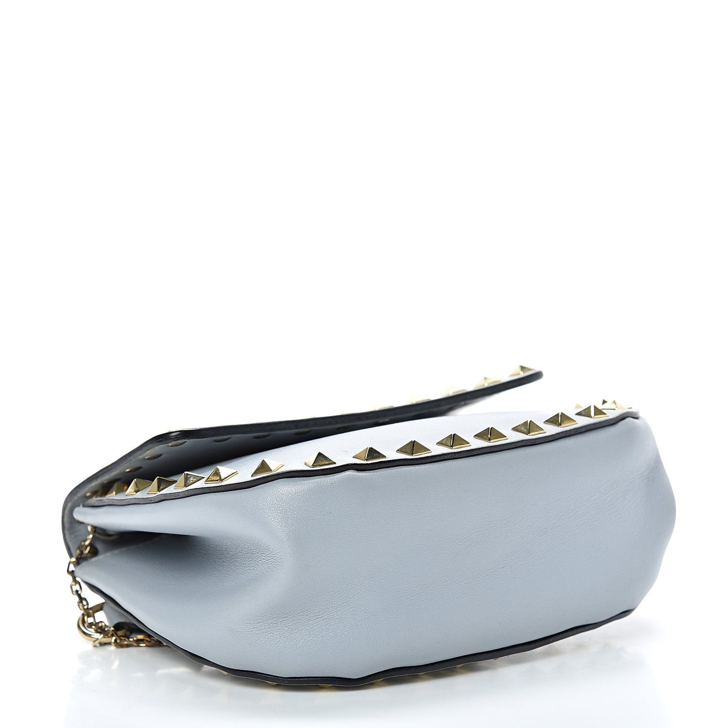 Vitello Mini Rockstud Crossbody Saddle Bag Stone
