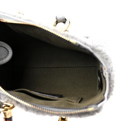 Fendi Sheepskin Vitello King Plexiglass Logo Embroidered Mini By The Way Top Handle Boston Ghiaccio 5 of 9
