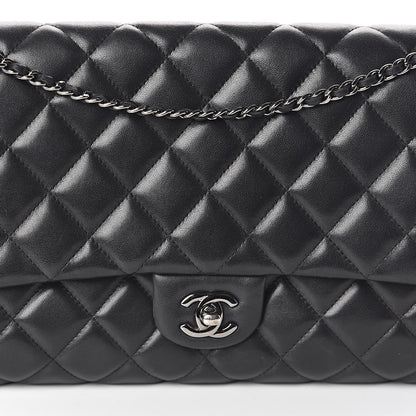 Chanel Lambskin Quilted Clutch With Chain Flap Black 8 of 10
