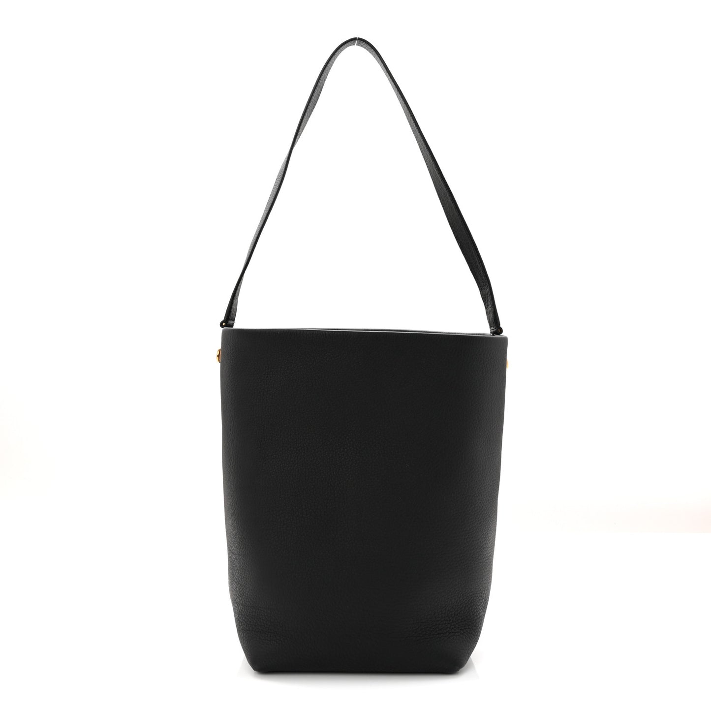 Grained Calfskin Medium N/S Hook Tote Black