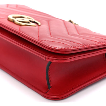 Gucci Calfskin Matelasse GG Marmont Mini Bag Hibiscus Red 10 of 10