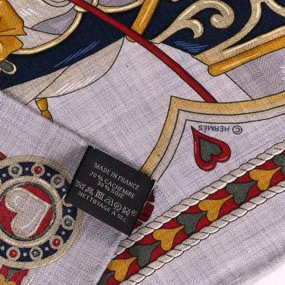 Hermes Cashmere Silk Harnais De Cour Scarf 45 3 of 3