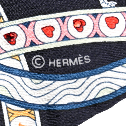Hermes Silk Dame de Coeur Twilly Black Rouge Or 4 of 5