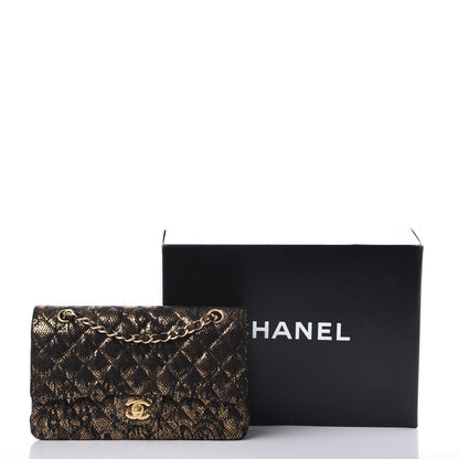 Chanel Lace Metallic Goatskin Medium Double Flap Gold 9 of 9